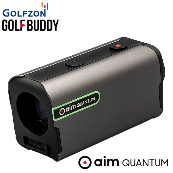 GOLFBUDDY aim Quantum Perfect portability and Ergonomic design - 最適のグリップが感じられる人間工学的デザイン -高低差(Slope) LEDサイン (ON:Green/OFF:Red) - 0.15秒内に計測できるGOLFBUDDY ZST+技術適用 -7倍率高透光LCD採用 -フル充電基準5,000回以上計測可能 (USB C-Type) 物理仕様 サイズ：95 X 47.3X 36.5 カラー：スペースグレイ/メタル 重　量：143g ディスプレイ 種類：High transmittance LCDr 測定仕様 誤差：+/-1ヤード 測定範囲：2-800メートル（2-880ヤード） 倍率：7倍率 計測速度：0.15秒（ZST+技術運用） 電源 バッテリー：C-type（Li-ion） 使用回数：5000回以上（フル充電基準） その他 防水レベル：IPX4 スロープ切り替え：標準?ピンファインダーモード活性化/スキャンメーカー希望小売価格はメーカーサイトに基づいて掲載しています