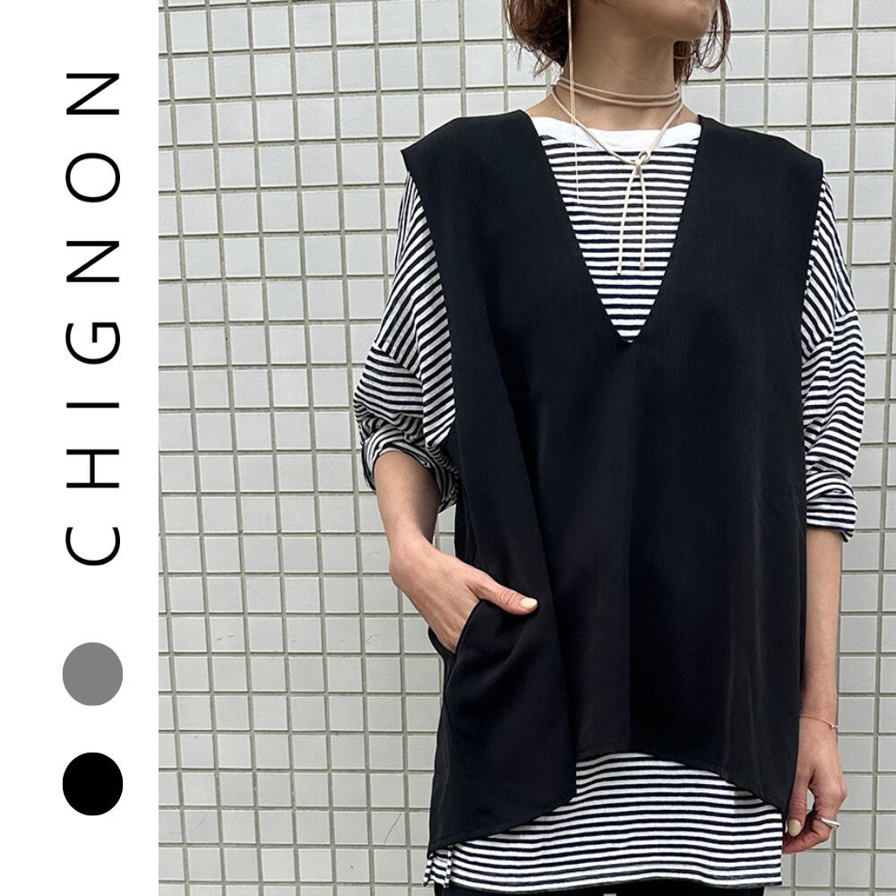 【CHIGNON追加予約】CHIGNON シニヨン 肩タックベストPO 肩タックベストPO 4553-468PT【6月下旬より順次発送】のサムネイル