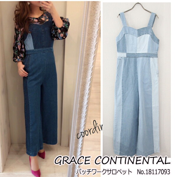 50 OFF SALE セール グレース グレースコンチネンタル パッチワークサロペット GRACE CONTINENTAL 18SS 送料無料 18117093