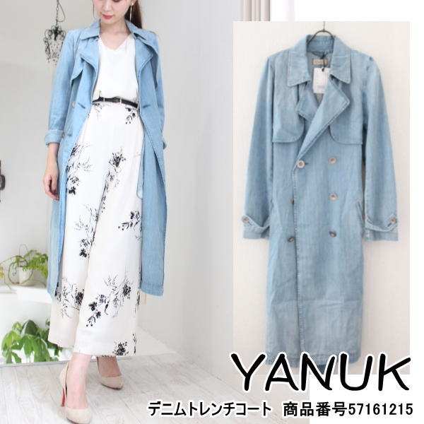 楽天BOUTIQUE　annieSALE セール　50％OFF （ヤヌーク）YANUK Season Trench Coat-light oz denim/デニム トレンチコート,57161215,アウター, 新作 送料無料 57161215　楽天カード分割