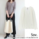 ソブ ダブルスタンダードクロージング リヨセルカシミヤベア天竺トップス Vネックニット トップス Sov. DOUBLE STANDARD CLOTHING 送料無料 0308-010-194