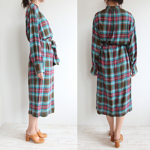 50%OFF SALE セール マカフィー トゥモローランド チェック柄シャツワンピース シャツワンピ 柄ワンピ ワンピース MACPHEE TOMORROWLAND 18AW 送料無料 12-06-84-06141
