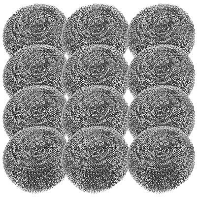 NUOLUX スチールたわし ステンレスたわし キッチン クリーニングボール 鍋 皿 洗浄用 金属たわし 12個 ..
