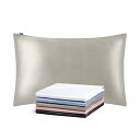 LilySilk(リリーシルク)最高25匁 シルク枕カバー ピローケース 1枚 両面タイプ 美肌 美髪 防ダニ 優しい肌触り 額縁無し 封筒式 洗える【シルバー...