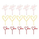 Frcolor ケーキトッパー誕生日 love ケーキピック 15本セット ケーキ 飾り バレンタインデー ケーキトッパー 結婚式 パーティー カップケーキトッ...