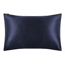 LILYSILK シルク枕カバー ピローケース 【43x63cm】 ネイビーブルー【1枚】 25匁/ 額縁無し/天然シルク/美肌/軽量/OEKO認証済