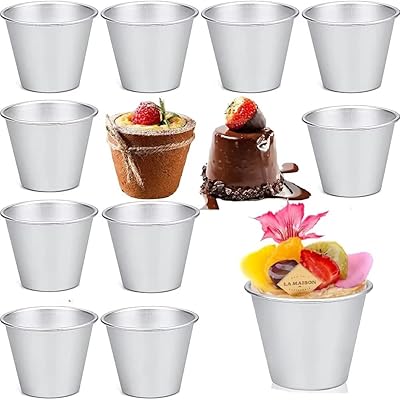 ESTVLB プリン型 アルミ ケーキ型 ミニアルミ型 プリンカップ ケーキの型 DIY クッキングプディングカ..