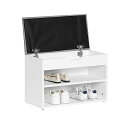 SoBuy 玄関ベンチ 玄関椅子 コンパクト 下駄箱 靴箱 幅60*奥行30*高さ43cm 小物収納付き やわらかい座面 収納ベンチ シューズラック 玄関 腰掛...