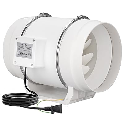 BreeRainz ダクトファン Φ200mm ダクト用換気扇 1200m³/h 大風量 強力 省エネ 排気ファン 中間取付 塗装ブース用 家焼肉 家庭用 業務用..