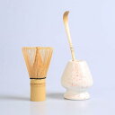 Yoseka 百本立茶筅&桜白の茶筅直し&茶杓 お抹茶 3点セット 茶道具(散りゆく桜)