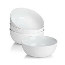 WishDeco 丼 食器 4個セット サラダボウル 600ml ラーメンどんぶり スープボウル どんぶり ホワイト 直径15cm 電子レンジ・食洗機対応