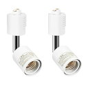 Pispoer ダクトレール用ライト、E26口金、電球なし、ライティングレール 照明、配線ダクトレール用器具、照射角度調節可能、白い、2個セット。