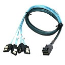 NFHK ミニSAS SFF-8643ターゲット4 SATA 7ピンホストハードディスクデータRAIDケーブル(2)
