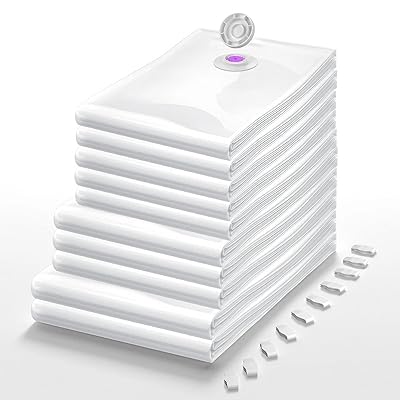 Hifree 布団圧縮袋 衣類圧縮袋マルチサイズ 10枚セット 布団収納袋 高密封・漏れなし 厚手 特大 毛布 ..