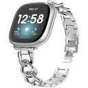 Fitbit Versa 4/Fitbit Versa 3/Fitbit Sense 2/Fitbit Sense 対応 バンド 金属ベルト ステンレス製 替え...