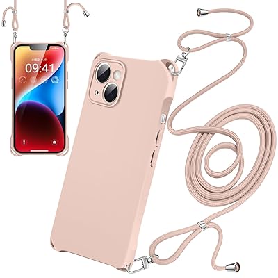 iPhone14 Plus ケース ネック ショルダー ストラップ付き スマホ シリコン 紐付き 耐衝撃 アイフォン14Plus カバー 斜めがけ 織りストラップ付き 調節可能なショルダー クロスボディ ネックレス ファッションデ 保護(ピンク) iPhone14 Plus ケース ネック ショルダー ストラップ付き スマホ シリコン 紐付き 耐衝撃 アイフォン14Plus カバー 斜めがけ 織りストラップ付き 調節可能なショルダー クロスボディ ネックレス ファッションデ 保護(ピンク)