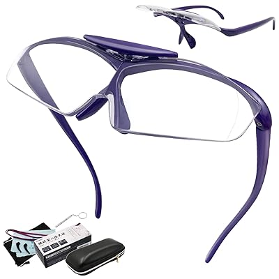 GOKEI ルーペメガネ ルーペ 跳ね上げ 拡大鏡 めがね かくだい鏡メガネ 1.6倍 ブルーライトカット 7点セ..