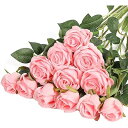 DIFEIUKI 造花 バラ 12本セット 一輪 ローズ 薔薇 花束 枯れない花 オシャレ ロマンチック バレンタイン 誕生日 母の日 結婚式 お祝い プレゼン...