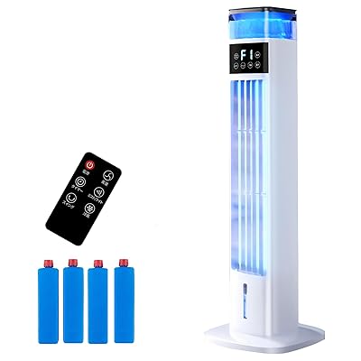 Saluyar【2025年新型】冷風機 加湿器 1台2役 95cm高さ タワーファン 扇風機 冷風扇 強力送風 冷風扇風..