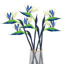 Bacucine 人工観葉植物 極楽鳥花 造花 6本 アーティフィシャルフラワー インテリア極楽鳥 ストレリチアの花 フェイクフラワー ガーランド リアル フェ...