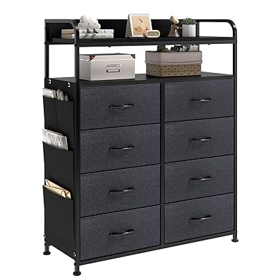 REAHOME 2段棚 タンス 側面収納ポケット チェスト おしゃれ 洋服 衣類 収納 箪笥 収納棚 布製引き出し ..