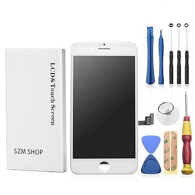 SZM iPhone8 フロントパネル LCD液晶 3Dタッチパネル フロントガラスデジタイザ 画面割れ 交換修理用 部品 修理工具付属(8白)
