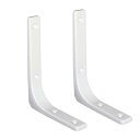 Homeme 棚受け 金具 L字型 ブラケット ステンレス製 耐荷重25-75KG 2本入 壁 棚 棚支え 金具 ネジ付 ホワイト 15cm