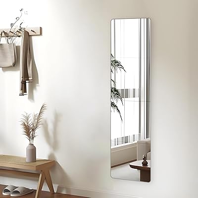 Namioka 割れない鏡 貼る鏡 全身鏡 （30×30cm、4枚セット,上下コーナーラウンド,中央コーナー直角） 鏡..