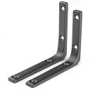 Homeme 棚受け 金具 L字型 ブラケット ステンレス製 耐荷重25-75KG 2本入 壁 棚 棚支え 金具 ネジ付 ブラック 40cm