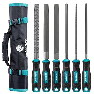 LIBRATON 金属ヤスリセット 6本組 金工用ヤスリ 木工用やすり 丸 半丸 三角 平 ヤスリ 棒やすり バリ取り 研磨工具 収納袋付き