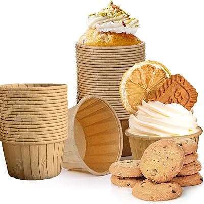 100枚 マフィンカップ ケーキ型 ベーキングカップ 紙製 使い捨て ケーキカップ DIY 製菓用品 耐熱 防水..