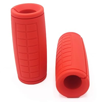 ダンベルグリップ、バーベルグリップフィットネスファットバー厚手グリップアダプター - バーベル＆ダンベルトレーニングの強さを向上させる - ビッグ二頭筋フォアアームを構築するためのバーに簡単に/2個セット (V2 赤)