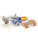 Etucdose ミニカー 飛行機 おもちゃ 乗り物おもちゃ 3点セット シリコン 知育玩具 柔らかい 赤ちゃん 0歳〜1歳 2歳 3歳 新生児贈り物 プレゼン...