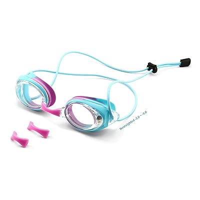 [JINSCOOP] スイミングゴーグル 度付き水泳ゴーグル 子供/大人用 近視用 水中メガネ 度付きレンズ 水中眼鏡 曇り止め UVカット くもり止め 抗菌クッション ケース付き水漏れ防止 男女兼用 (カラード, -3.5)