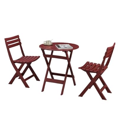 BOOSDEN ガーデンテーブル 3点セット アウトドア 折りたたみ 椅子テーブルセット ベランダ バルコニー 椅子セット 室内/屋外 庭 イベント 赤色