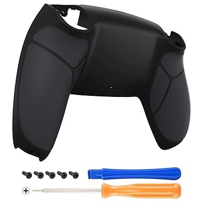 eXtremeRate ps5コントローラー用ラバライズドグリップカスタムバックハウジングボトムシェル、ps5コントローラー対応交換用バックシェルカバー【ブラック】