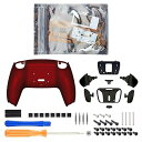 eXtremeRate ps5コントローラー(BDM-030&BDM-040&BDM-050)に対応用純色の金属バージョンRISE4背面リマップキット(RMB)、ps5コントローラー用アップグレードボード&バックシェル&黒い背面ボタン4つ-コントロー(2)