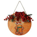 クリスマス リース 飾り クリスマスウッドプレート 壁掛け ウッドプレート ドアプレート オーナメント ホリデーデザイン 玄関リース ドア 窓 オーナメン 花輪 吊り下げ 壁飾り 看板 店舗 庭園 サンタクロース プレゼント