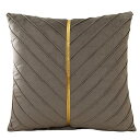 YunJeude クッションカバー 45x45cm 北欧 2枚セット おしゃれ 可愛い 柄 ストライプ ベルベット 装飾ゴールド合皮 シンプル アンティーク フ...