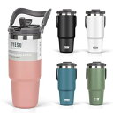 TYESO タンブラー ストロー付き 600ml コーヒー 水筒 魔法瓶 保温保冷 取っ手付ケトル 真空断熱 二重構造 広口 大容量 直飲み 漏れない ホームオ...