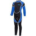 MORGEN SKY ウェットスーツ キッズ 水着 2.5mm 子供用 フルスーツ ラッシュガード マリンスポーツ ダイビング 水遊び プール 長袖 長ズボン 防寒保温 日焼け止め 男の子 女の子 上下一体 M014(子供タイプB ブルー,S)
