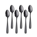 Buyit ティースプーン コーヒースプーン 6本セット 18-10ステンレス鋼製 肉厚があり 全長13.5cm ブラック