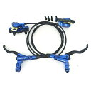 QIRUN自転車ブレーキレバー 左右レバーセット800/1400ミリメートルMTB自転車の油圧ディスクブレーキセットフロントとリアのバイクパーツ ブルー