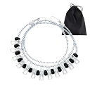 物干しワイヤー 洗濯ひも 12個クリップ付き 旅行 洗濯物干し キャンプ ロープ 防風 弾力 伸縮 携帯便利 室内 屋外 梅雨 部屋干し 収納袋付き