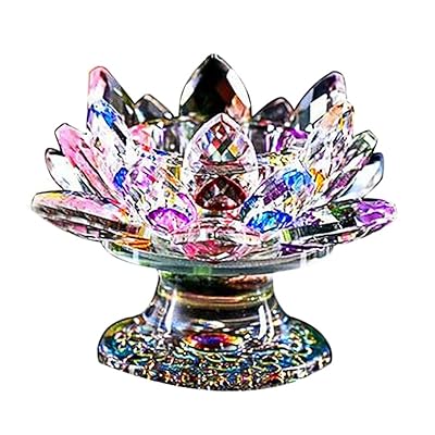 Fengshuibringluck クリスタル 蓮の花 花形 (カラフル)