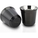 Easyworkz エスプレッソカップ ステンレス鋼 二重壁断熱 デミタスカップ コーヒー用 150ml「2個セット」ガンメタル
