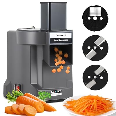 NEWTRY 電動野菜スライサー 3-in-1 多機能 野菜カッター 9mm角切り 2.5mm輪切り 2.5mm千切り 均一な厚..