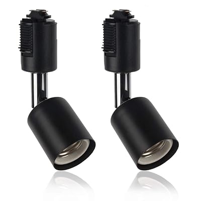xydled ライティングバー用スポットライト 電球なし E26口金 ダクトレール用照明器具 ブラック 2個セット