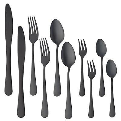 BISDARUN ディナーカトラリーセット 10本 2人用 18-0ステンレス つや消し サテン仕上げ 程よいサイズ ..