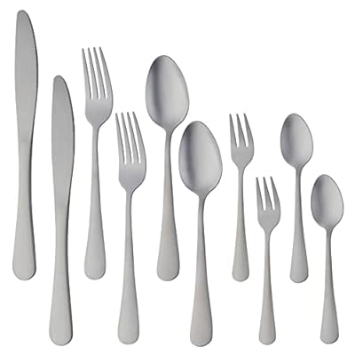 BISDARUN ディナーカトラリーセット 10本 2人用 18-0ステンレス 艶消し サテン仕上げ 食洗器使用可 4色..